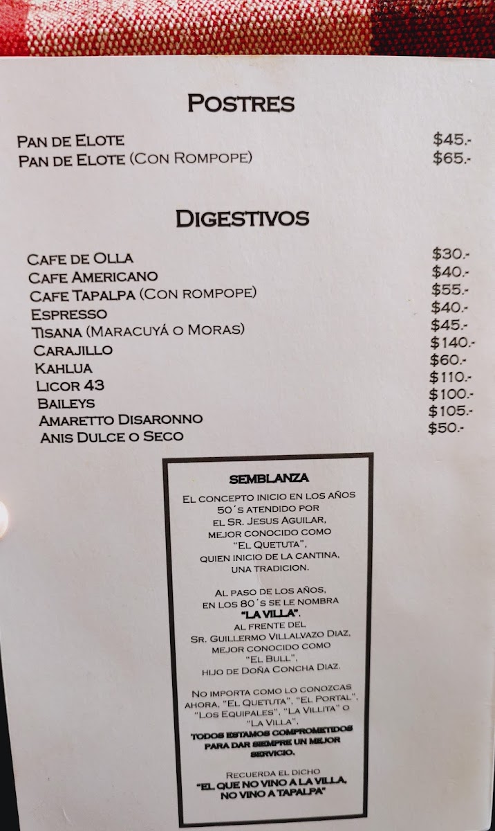 La Villa Tapalpa Restaurante Bar Menu - Image 2